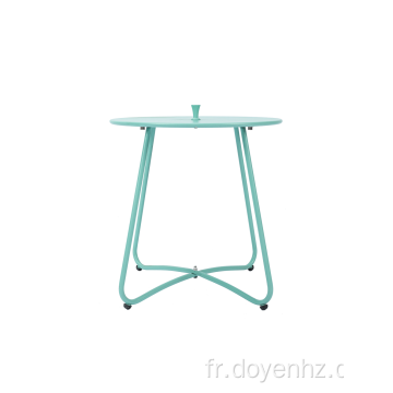 Table d&#39;appoint d&#39;extérieur ronde en métal de 45 cm avec poignée